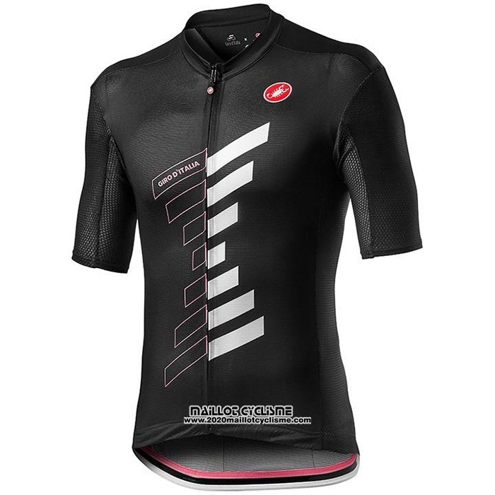2020 Maillot Cyclisme Giro d'Italia Noir Blanc Manches Courtes et Cuissard